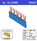 SEP F01005B06 Kam 1f VORK 5p 17,8mm blauw