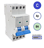 SEP INS36-4C08 inst. 4p C8 6kA (36mm)