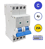 SEP INS36-4C25 inst. 4p C25 6kA (36mm)