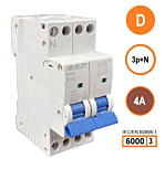 SEP INS36-3ND04 inst. 3p+n D4 6kA (36mm)