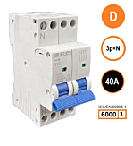 SEP INS36-3ND40 inst. 3p+n D40 6kA (36mm)