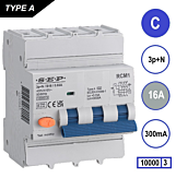 SEP RCM1 Aardlekautom. 3p+n, C16, 300mA, 10kA, Type A