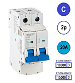 SEP INS1 inst.aut 2p - C - 20A - 10/15kA