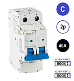 SEP INS1 inst.aut 2p - C - 40A - 10/15kA