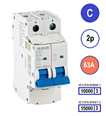 SEP INS1 inst.aut 2p - C - 63A - 10/15kA