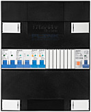 1F groepenkast 12M met 2 aardlekautomaat+PV20-2P+AF