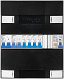 1F groepenkast 12M met 4 aardlekautomaat+PV20-2P+AF