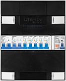 1F groepenkast 12M met 5 aardlekautomaat+PV16-2P+AF