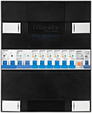 1F groepenkast 12M met 6 aardlekautomaat+PV16-2P+AF