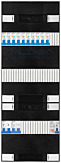 1F groepenkast 36M met 10 aardlekautomaat+AF+PV16-2P