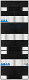 1F groepenkast 36M met 3 aardlekautomaat+AF+PV20-2P