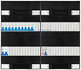 1F groepenkast 48M met 10 aardlekautomaat+PV16-2P