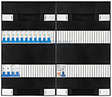1F groepenkast 48M met 11 aardlekautomaat+AF+PV16-2P