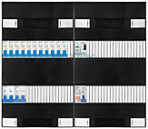 1F groepenkast 48M met 11 aardlekautomaat+AF+PV20-2P+BT