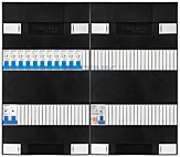 1F groepenkast 48M met 11 aardlekautomaat+PV20-2P