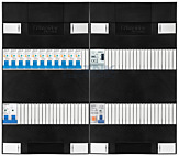 1F groepenkast 48M met 11 aardlekautomaat+PV20-2P+BT