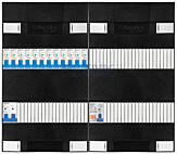 1F groepenkast 48M met 12 aardlekautomaat+PV16-2P