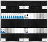 1F groepenkast 48M met 12 aardlekautomaat+PV16-2P+BT