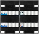 1F groepenkast 48M met 4 aardlekautomaat+AF+PV16-2P+BT
