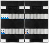 1F groepenkast 48M met 4 aardlekautomaat+PV20-2P