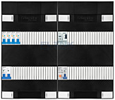 1F groepenkast 48M met 4 aardlekautomaat+PV20-2P+BT