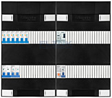 1F groepenkast 48M met 6 aardlekautomaat+AF+PV16-2P+BT