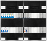 1F groepenkast 48M met 7 aardlekautomaat+AF+PV20-2P