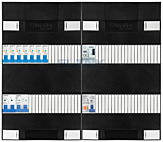 1F groepenkast 48M met 7 aardlekautomaat+AF+PV20-2P+BT