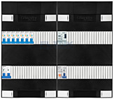 1F groepenkast 48M met 7 aardlekautomaat+PV16-2P+BT