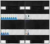 1F groepenkast 48M met 8 aardlekautomaat+AF+PV16-2P+BT