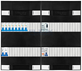 1F groepenkast 48M met 8 aardlekautomaat+PV20-2P+BT