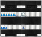 1F groepenkast 48M met 9 aardlekautomaat+AF+PV16-2P+BT
