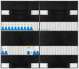 1F groepenkast 48M met 10 aardlekautomaat+kook