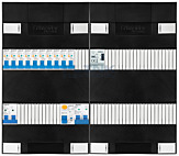 1F groepenkast 48M met 10 aardlekautomaat+kook+BT