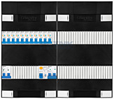 1F groepenkast 48M met 11 aardlekautomaat+kook