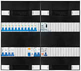 1F groepenkast 48M met 11 aardlekautomaat+kook+AF+PV20-2P+BT