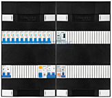 1F groepenkast 48M met 11 aardlekautomaat+kook+PV16-2P+BT