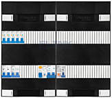 1F groepenkast 48M met 5 aardlekautomaat+kook+AF+PV20-2P