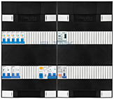 1F groepenkast 48M met 5 aardlekautomaat+kook+AF+PV20-2P+BT