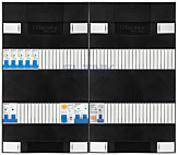 1F groepenkast 48M met 5 aardlekautomaat+kook+PV16-2P