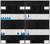 1F groepenkast 48M met 5 aardlekautomaat+kook+PV16-2P+BT
