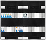 1F groepenkast 48M met 6 aardlekautomaat+kook+BT