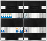 1F groepenkast 48M met 6 aardlekautomaat+kook+PV20-2P+BT