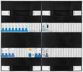 1F groepenkast 48M met 8 aardlekautomaat+kook+AF+PV20-2P+BT