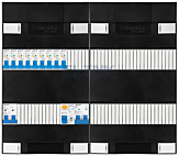 1F groepenkast 48M met 9 aardlekautomaat+kook