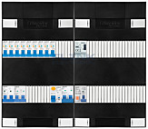 1F groepenkast 48M met 9 aardlekautomaat+kook+AF+PV20-2P+BT
