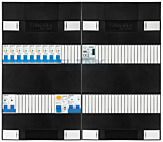 1F groepenkast 48M met 9 aardlekautomaat+kook+BT