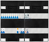 1F groepenkast 48M met 9 aardlekautomaat+kook+PV20-2P+BT