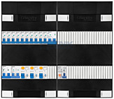 1F groepenkast 48M met 10 groepen+kook+AF+PV16-2P