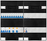1F groepenkast 48M met 12 groepen+AF+PV16-2P
